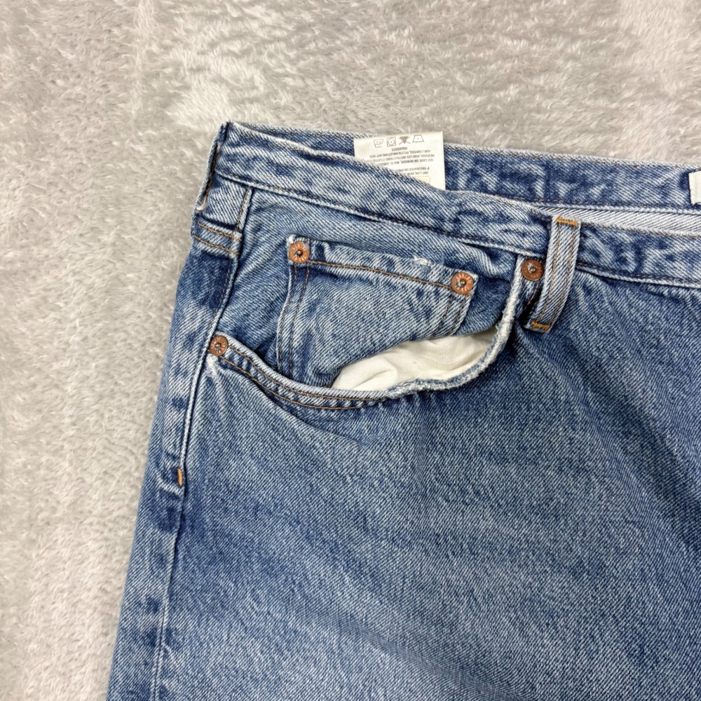 AGOLDE Wide Leg Baggy Jeans Womens 32 Light Blue Organic Cotton High Rise Denim - Picture 6 of 15